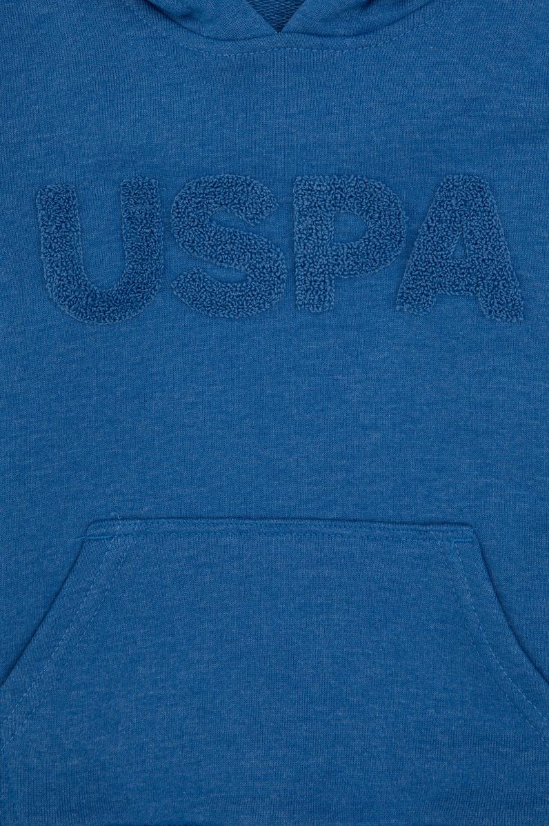 Erkek Çocuk Mavi Basic Kapüşonlu Sweatshirt