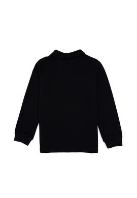 Erkek Çocuk Siyah Basic Polo Yaka Sweatshirt - 50307821007