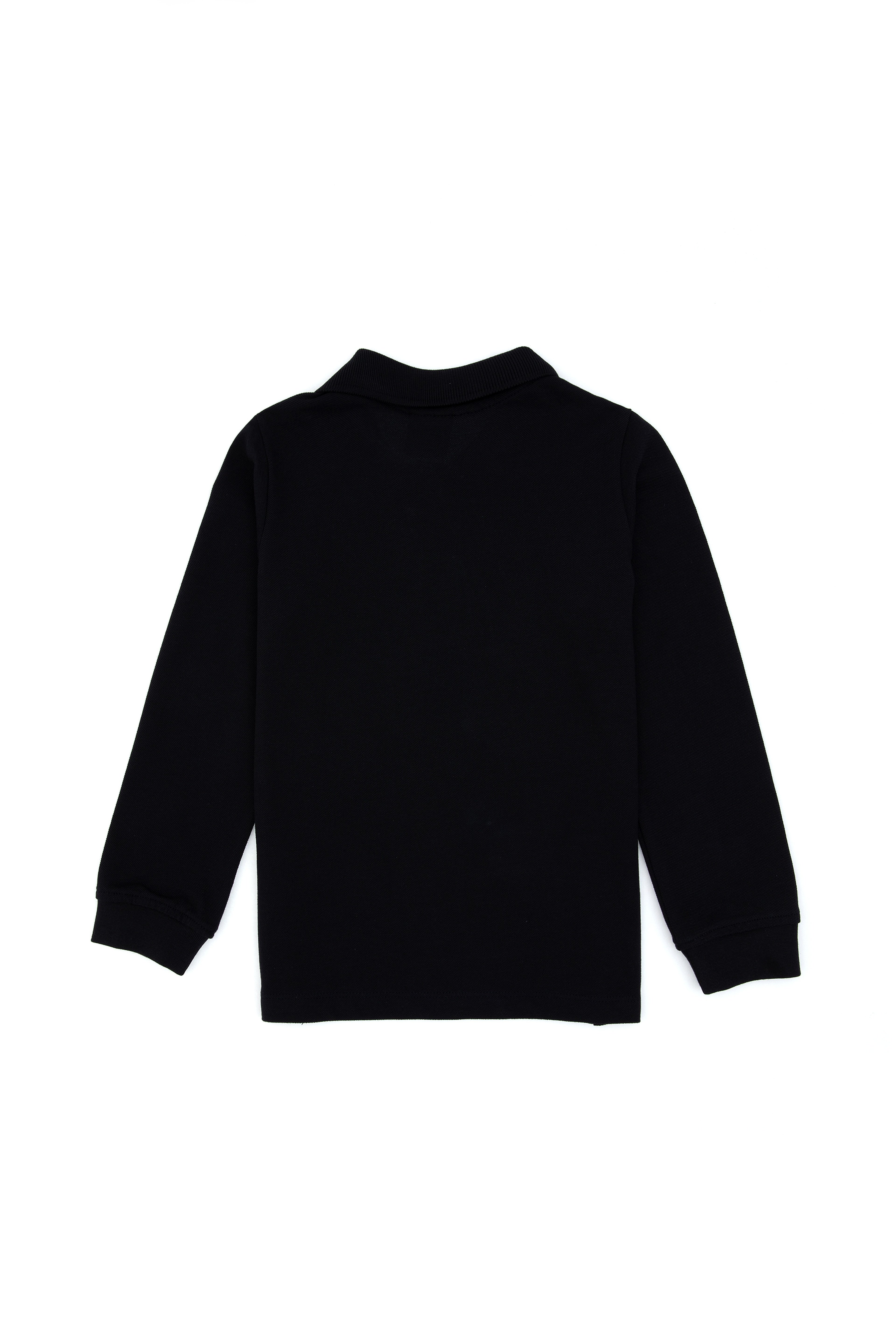 Erkek Çocuk Siyah Basic Polo Yaka Sweatshirt - Image 2