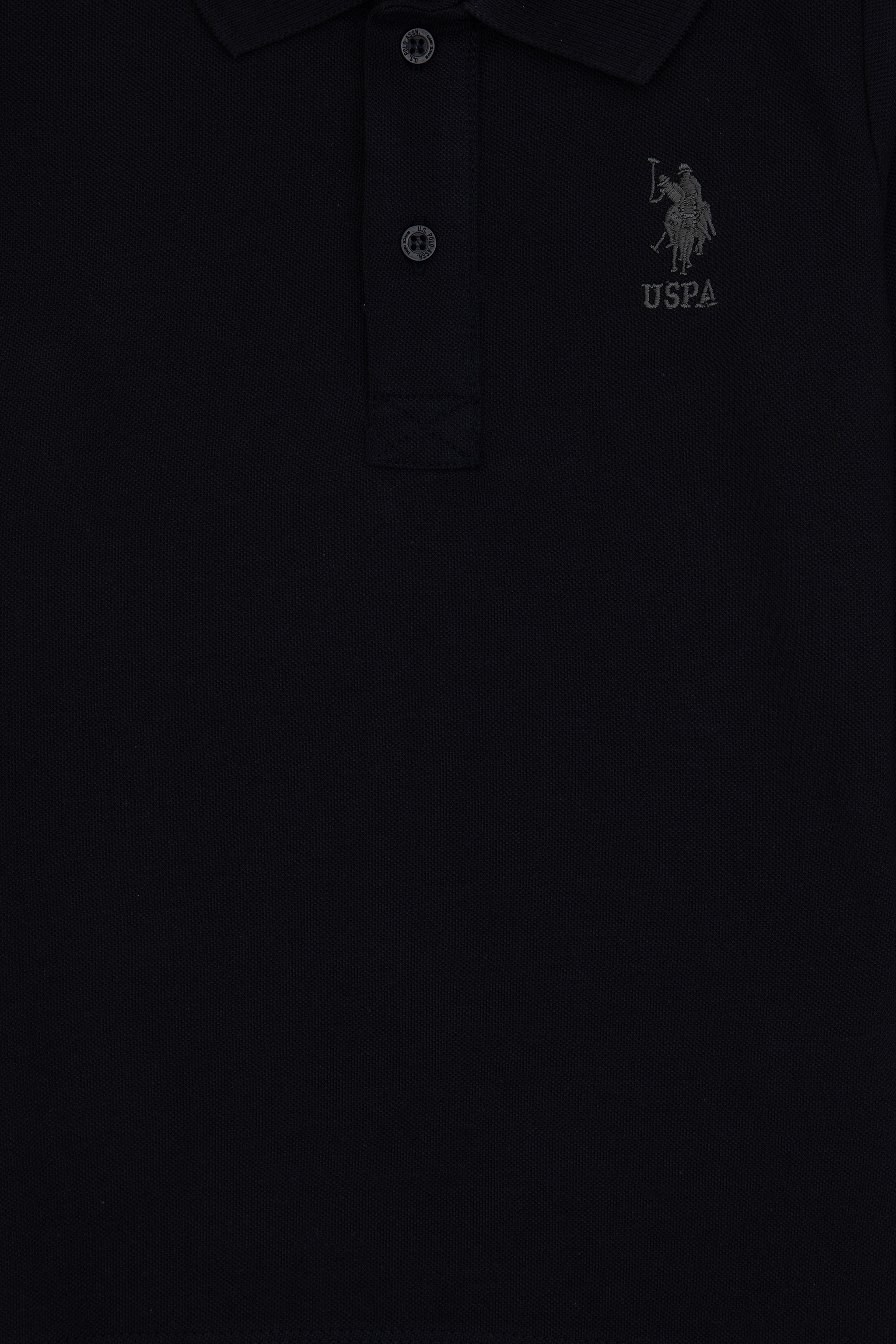 Erkek Çocuk Siyah Basic Polo Yaka Sweatshirt - Image 3