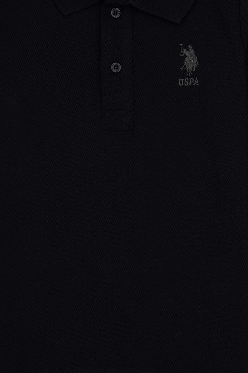 Erkek Çocuk Siyah Basic Polo Yaka Sweatshirt