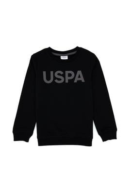 Erkek Çocuk Siyah Basic Bisiklet Yaka Sweatshirt - 50307801008