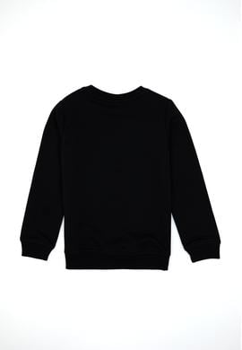 Erkek Çocuk Siyah Basic Bisiklet Yaka Sweatshirt - 50307801008