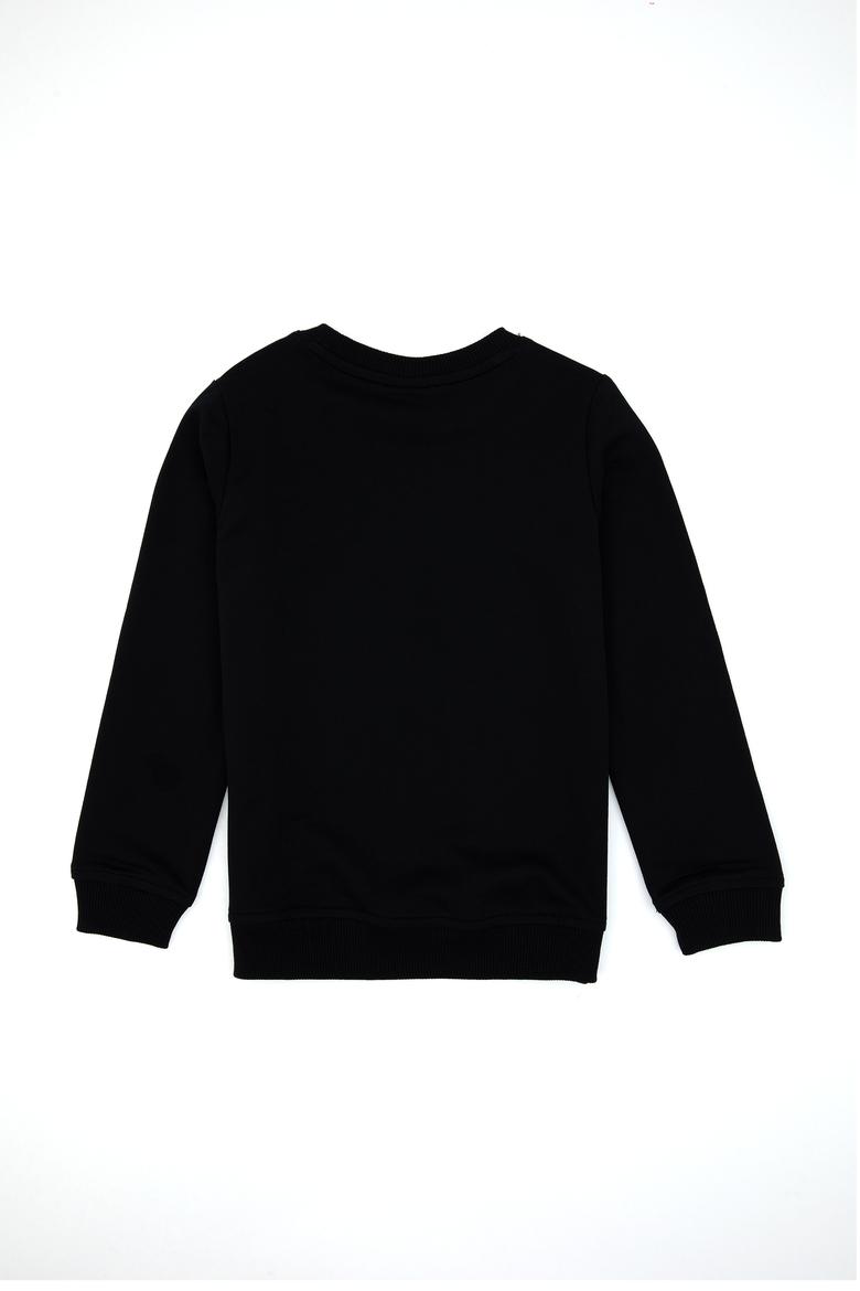 Erkek Çocuk Siyah Basic Bisiklet Yaka Sweatshirt - 50307801008