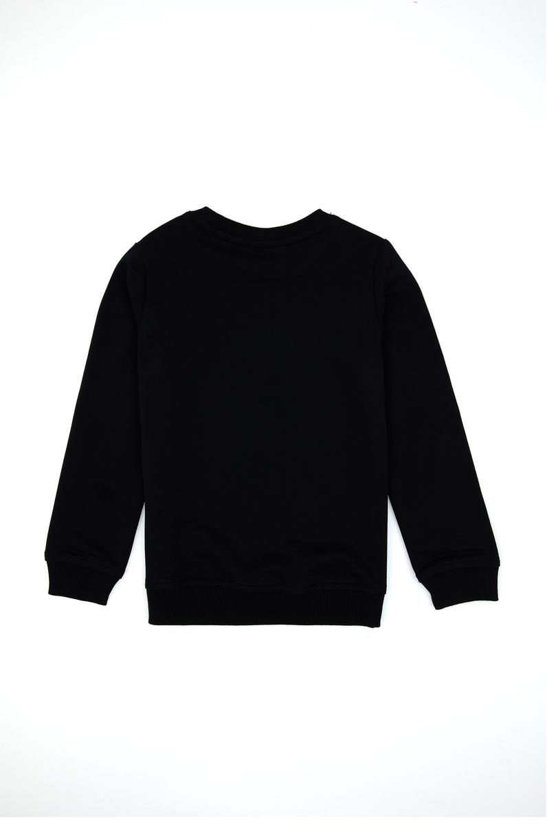 Erkek Çocuk Siyah Basic Bisiklet Yaka Sweatshirt