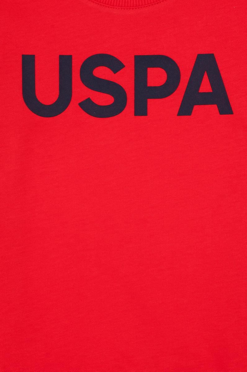 Erkek Çocuk Kırmızı Basic Bisiklet Yaka Sweatshirt