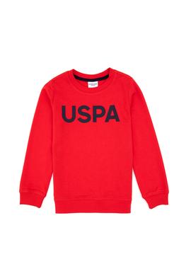Erkek Çocuk Kırmızı Basic Bisiklet Yaka Sweatshirt - 50307801062