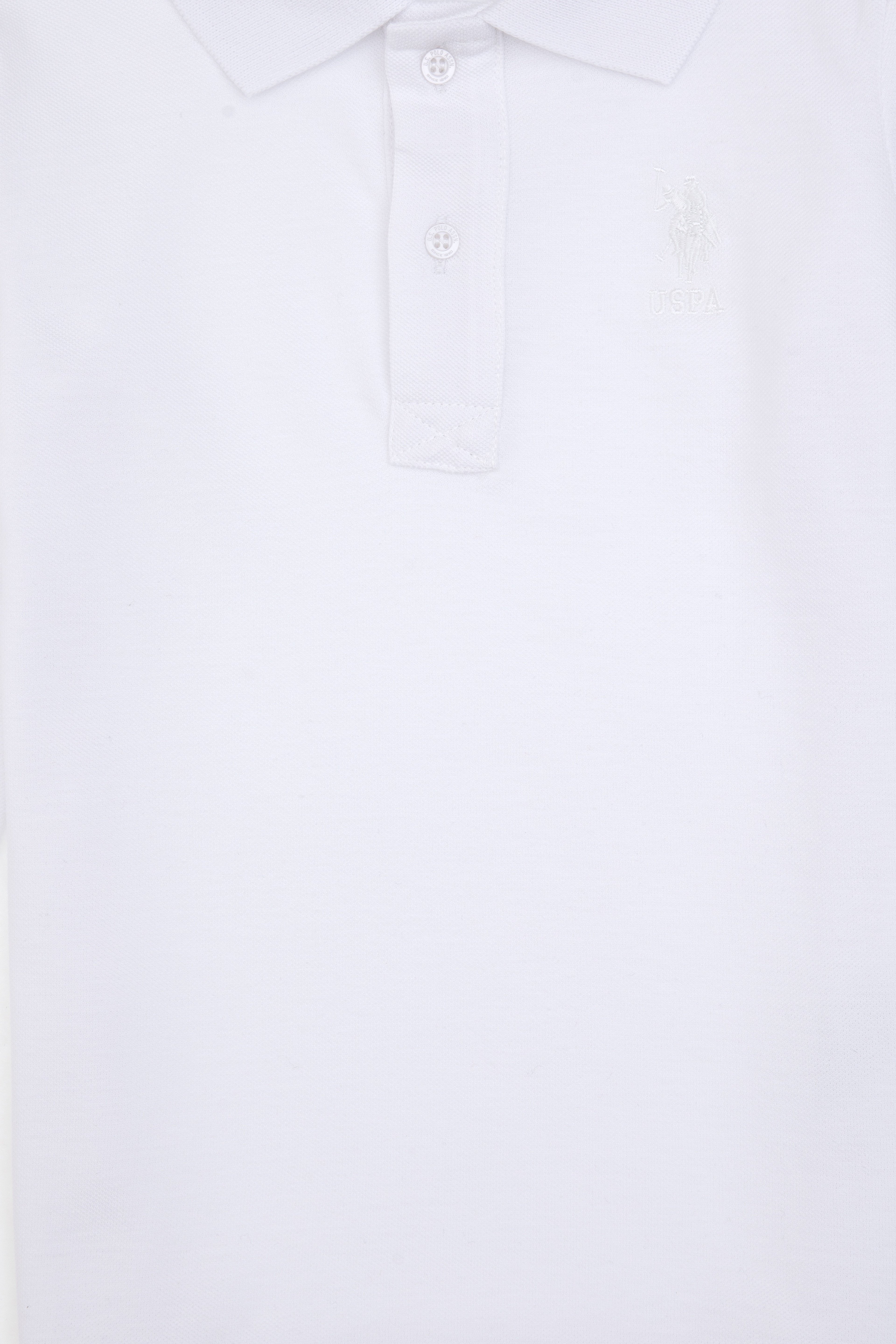 Erkek Çocuk Beyaz Basic Polo Yaka Sweatshirt - Image 4