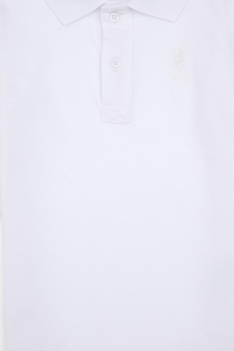 Erkek Çocuk Beyaz Basic Polo Yaka Sweatshirt - 50307821027