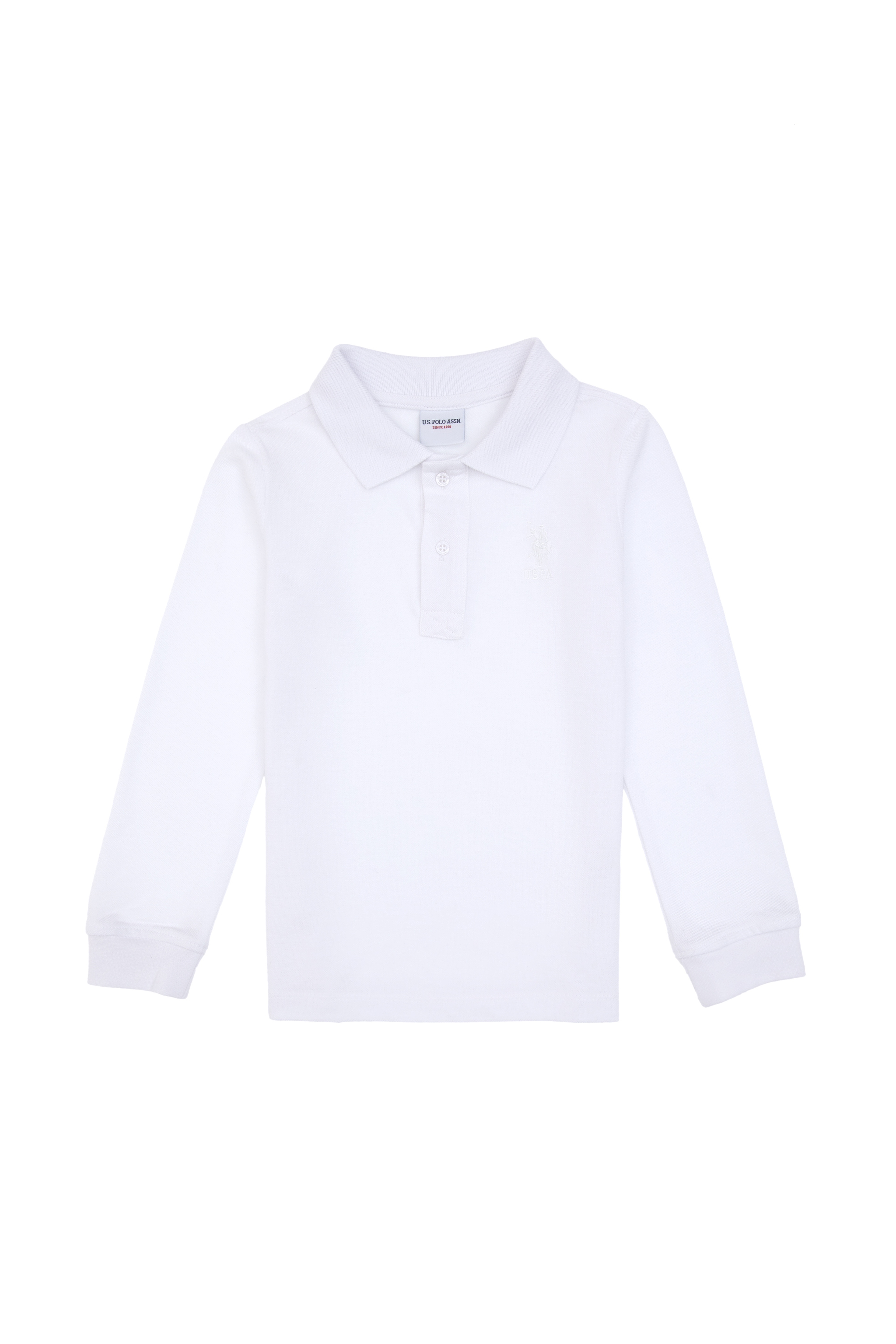 Erkek Çocuk Beyaz Basic Polo Yaka Sweatshirt
