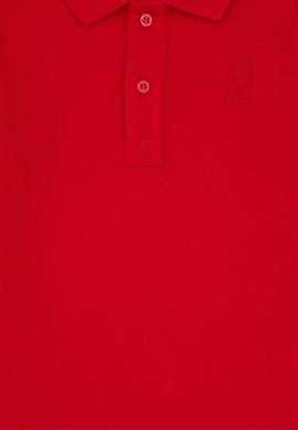 Erkek Çocuk Kırmızı Basic Polo Yaka Sweatshirt - 50307821115