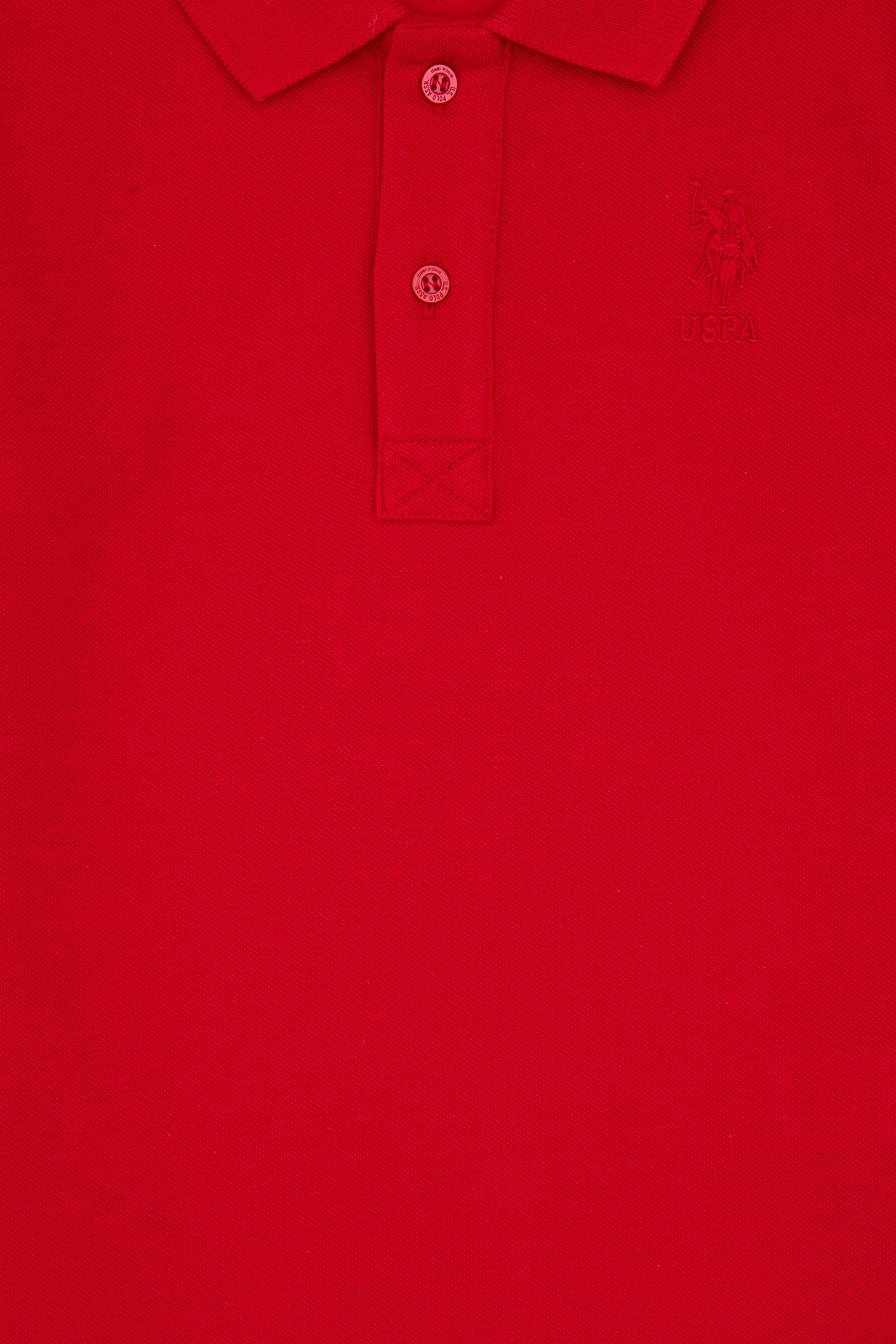 Erkek Çocuk Kırmızı Basic Polo Yaka Sweatshirt