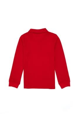 Erkek Çocuk Kırmızı Basic Polo Yaka Sweatshirt - 50307821115