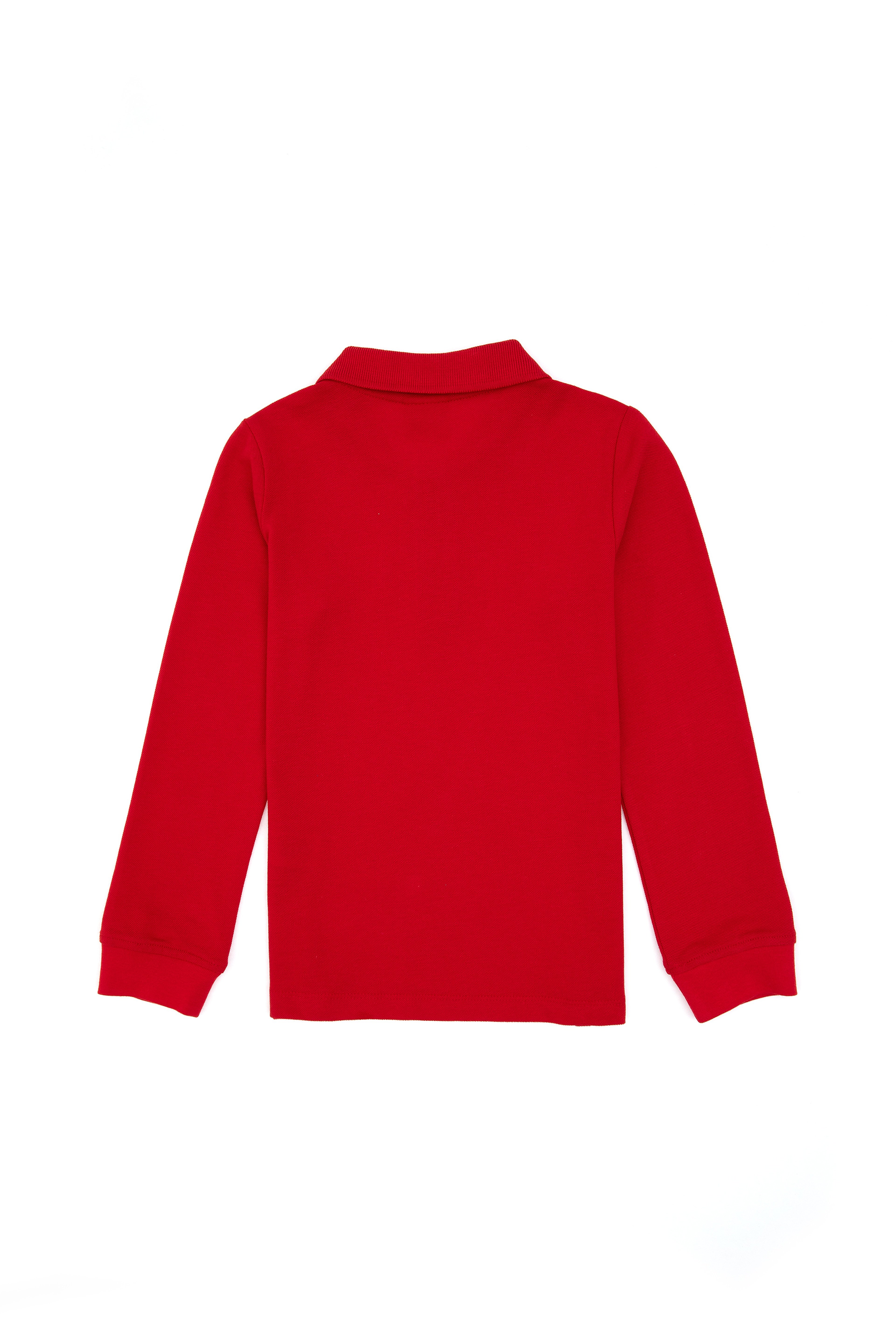 Erkek Çocuk Kırmızı Basic Polo Yaka Sweatshirt - Image 2