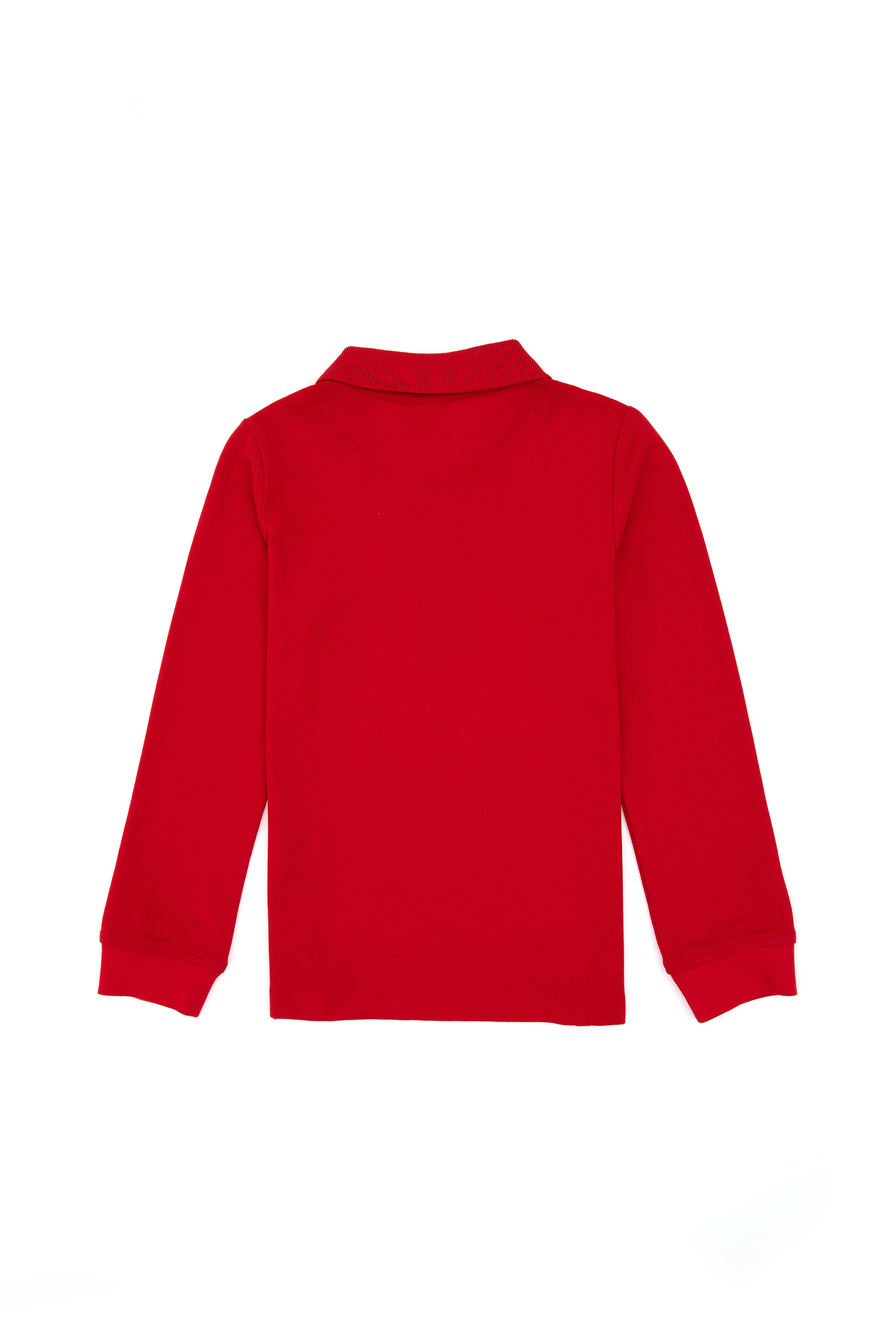 Erkek Çocuk Kırmızı Basic Polo Yaka Sweatshirt