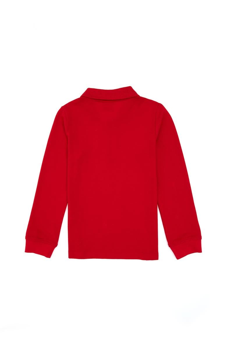 Erkek Çocuk Kırmızı Basic Polo Yaka Sweatshirt - 50307821115