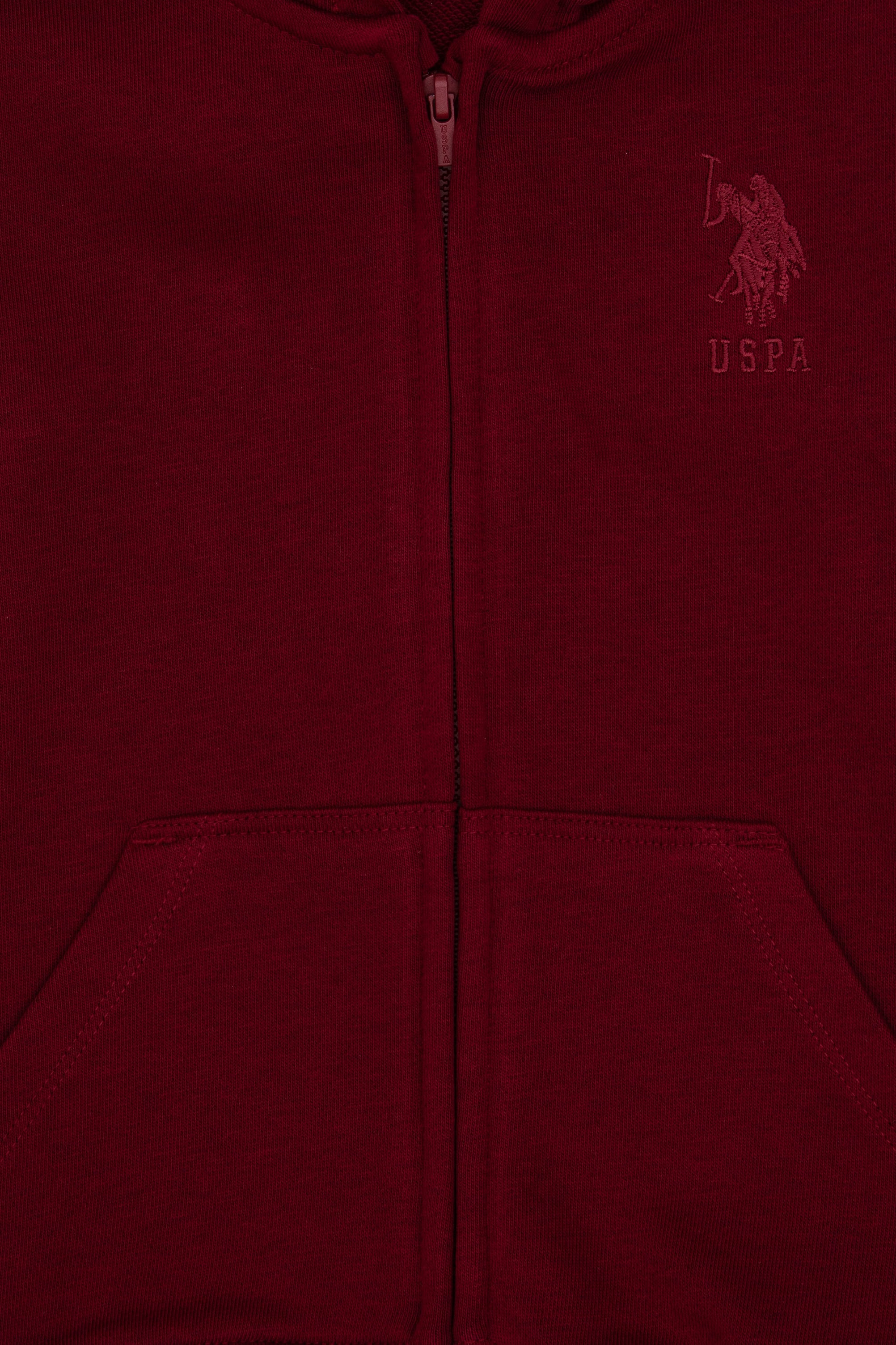 Erkek Çocuk Bordo Basic Kapüşonlu Sweatshirt - Image 3