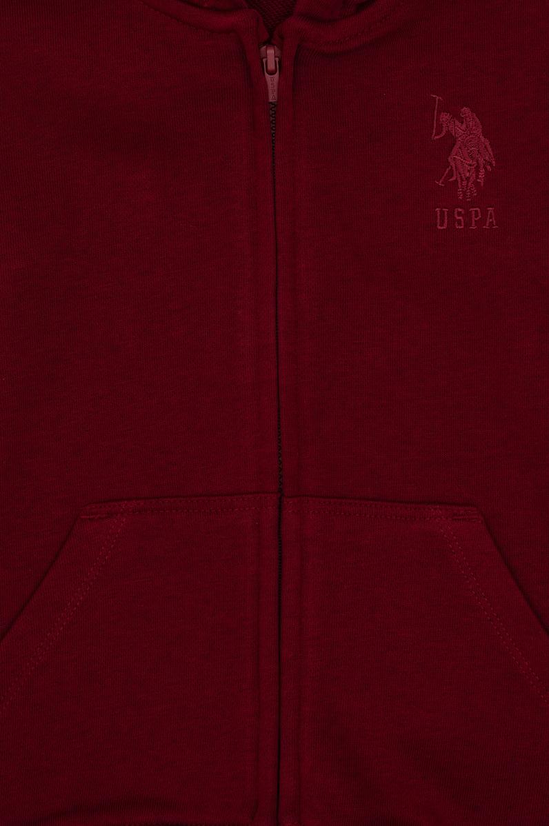 Erkek Çocuk Bordo Basic Kapüşonlu Sweatshirt