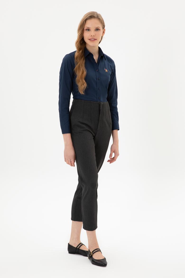 Kadın Lacivert Uzun Kollu Basic Gömlek - 50308038019