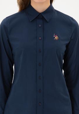 Kadın Lacivert Uzun Kollu Basic Gömlek - 50308038019