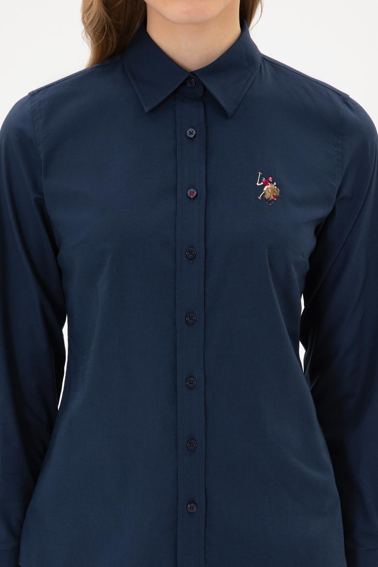 Kadın Lacivert Uzun Kollu Basic Gömlek - 50308038019