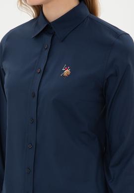 Kadın Lacivert Uzun Kollu Basic Gömlek - 50308038019