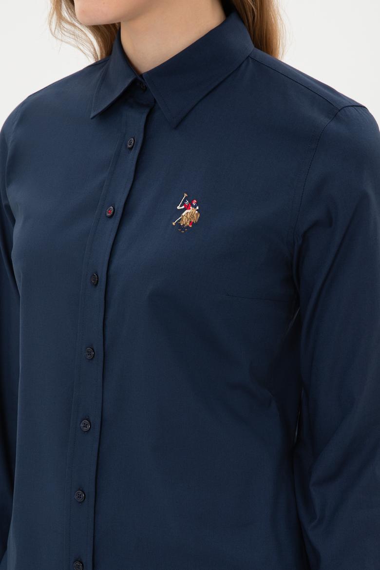 Kadın Lacivert Uzun Kollu Basic Gömlek - 50308038019