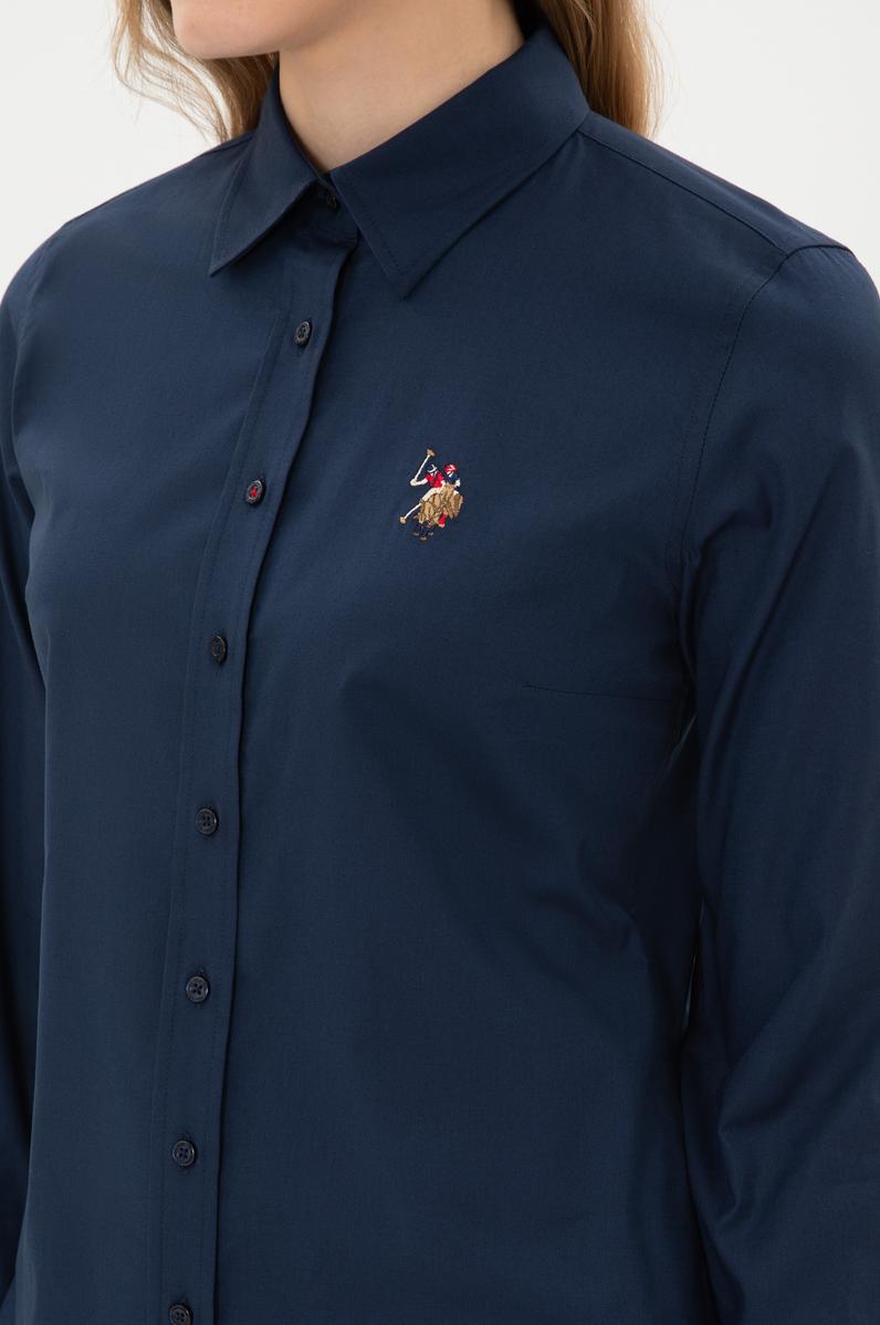 Kadın Lacivert Uzun Kollu Basic Gömlek