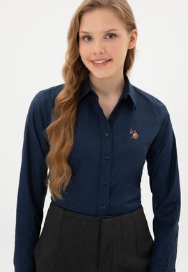 Kadın Lacivert Uzun Kollu Basic Gömlek - 50308038019