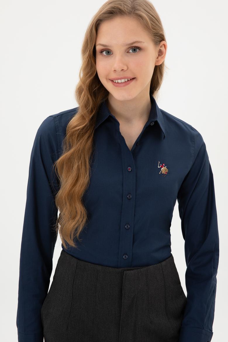 Kadın Lacivert Uzun Kollu Basic Gömlek - 50308038019