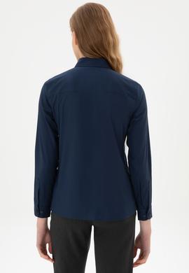 Kadın Lacivert Uzun Kollu Basic Gömlek - 50308038019
