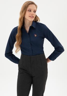 Kadın Lacivert Uzun Kollu Basic Gömlek - 50308038019