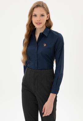 Kadın Lacivert Uzun Kollu Basic Gömlek - 50308038019