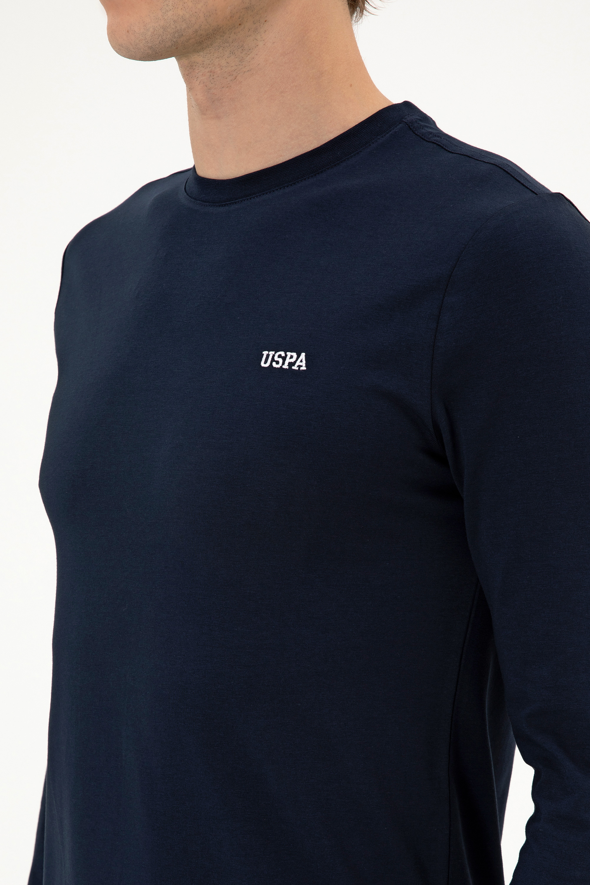 Erkek Slim Fit Bisiklet Yaka Lacivert Süprem Basic Sweatshirt - Image 7