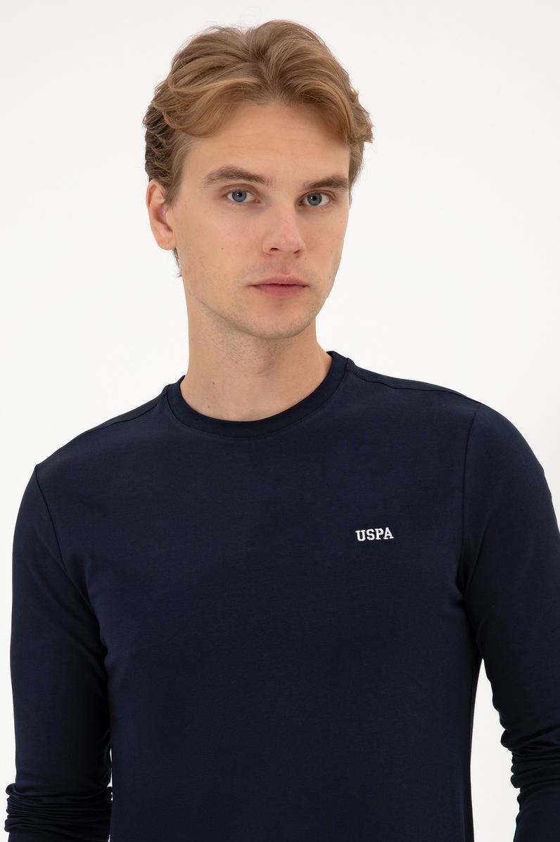 Erkek Slim Fit Bisiklet Yaka Lacivert Süprem Basic Sweatshirt