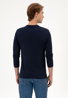 Erkek Slim Fit Bisiklet Yaka Lacivert Süprem Basic Sweatshirt - 50313744007