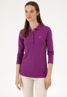 Kadın Menekşe Basic Polo Yaka Sweatshırt - 50313593096