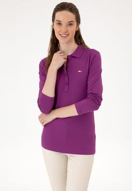 Kadın Menekşe Basic Polo Yaka Sweatshırt - 50313593096