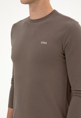 Erkek Slim Fit Bisiklet Yaka Vizon Süprem Basic Sweatshirt - 50313744077