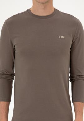 Erkek Slim Fit Bisiklet Yaka Vizon Süprem Basic Sweatshirt - 50313744077