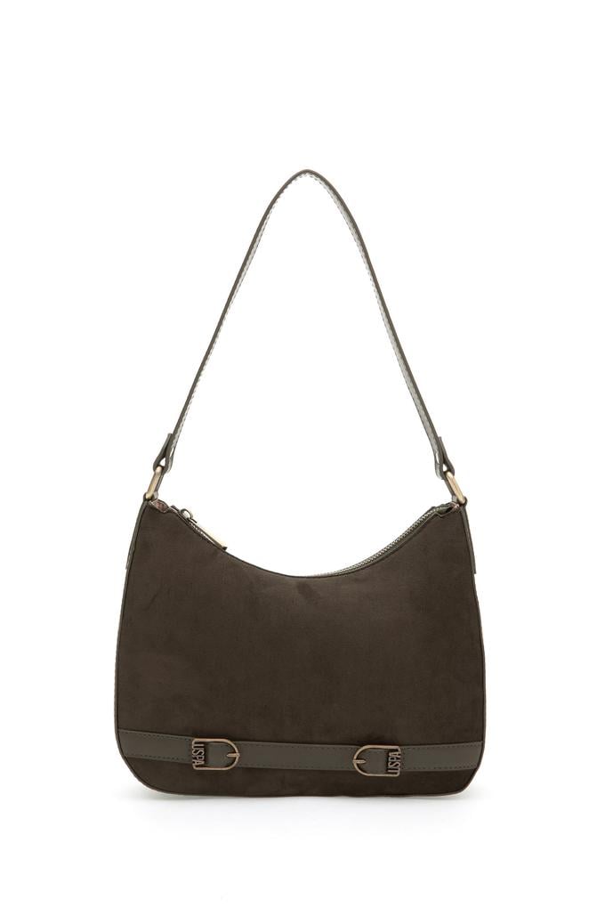 Kadın Haki Süet Kol Çantası