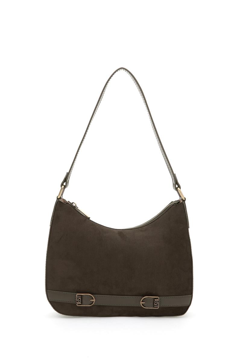 Kadın Haki Süet Kol Çantası