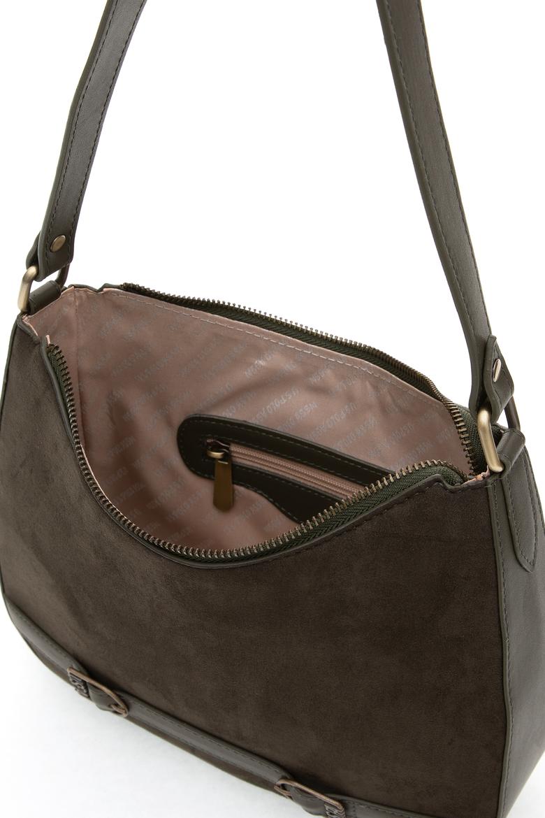 Kadın Haki Süet Kol Çantası - 50315198003