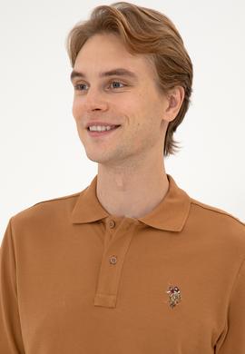 Erkek Regular Fit Polo Yaka Camel Basic Sweatshirt - 50313772167