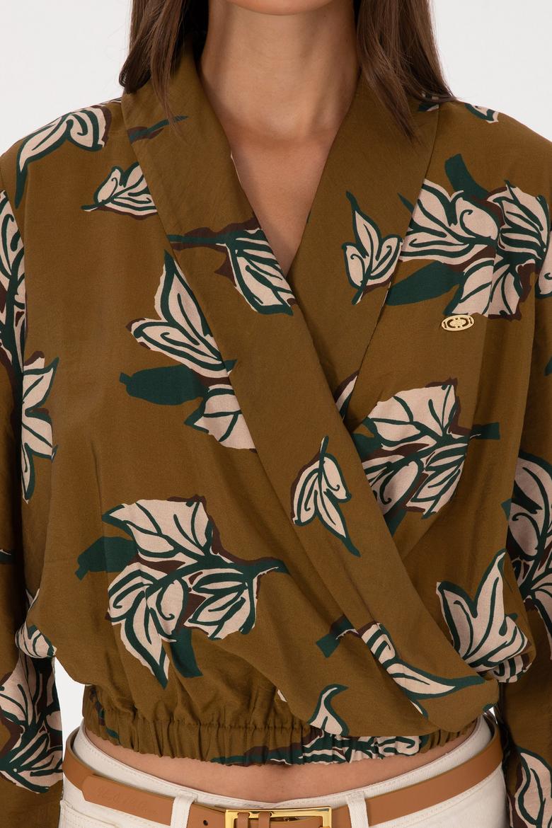 Kadın Haki Uzun Kollu Gömlek - 50308638005