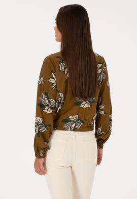 Kadın Haki Uzun Kollu Gömlek - 50308638005