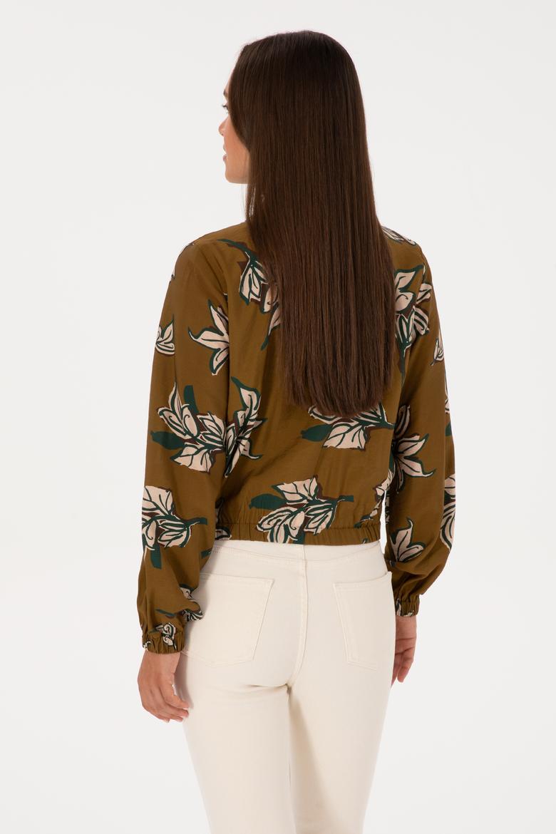 Kadın Haki Uzun Kollu Gömlek - 50308638005