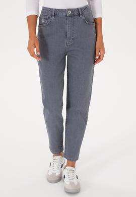 Kadın Gri Mom High Waist Fit Jean Pantolon - 50309422005