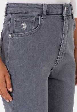 Kadın Gri Mom High Waist Fit Jean Pantolon - 50309422005