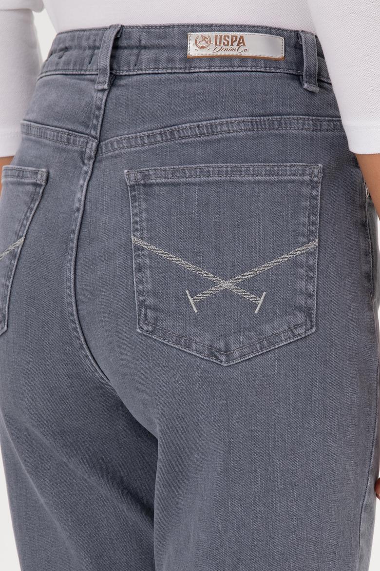 Kadın Gri Mom High Waist Fit Jean Pantolon - 50309422005